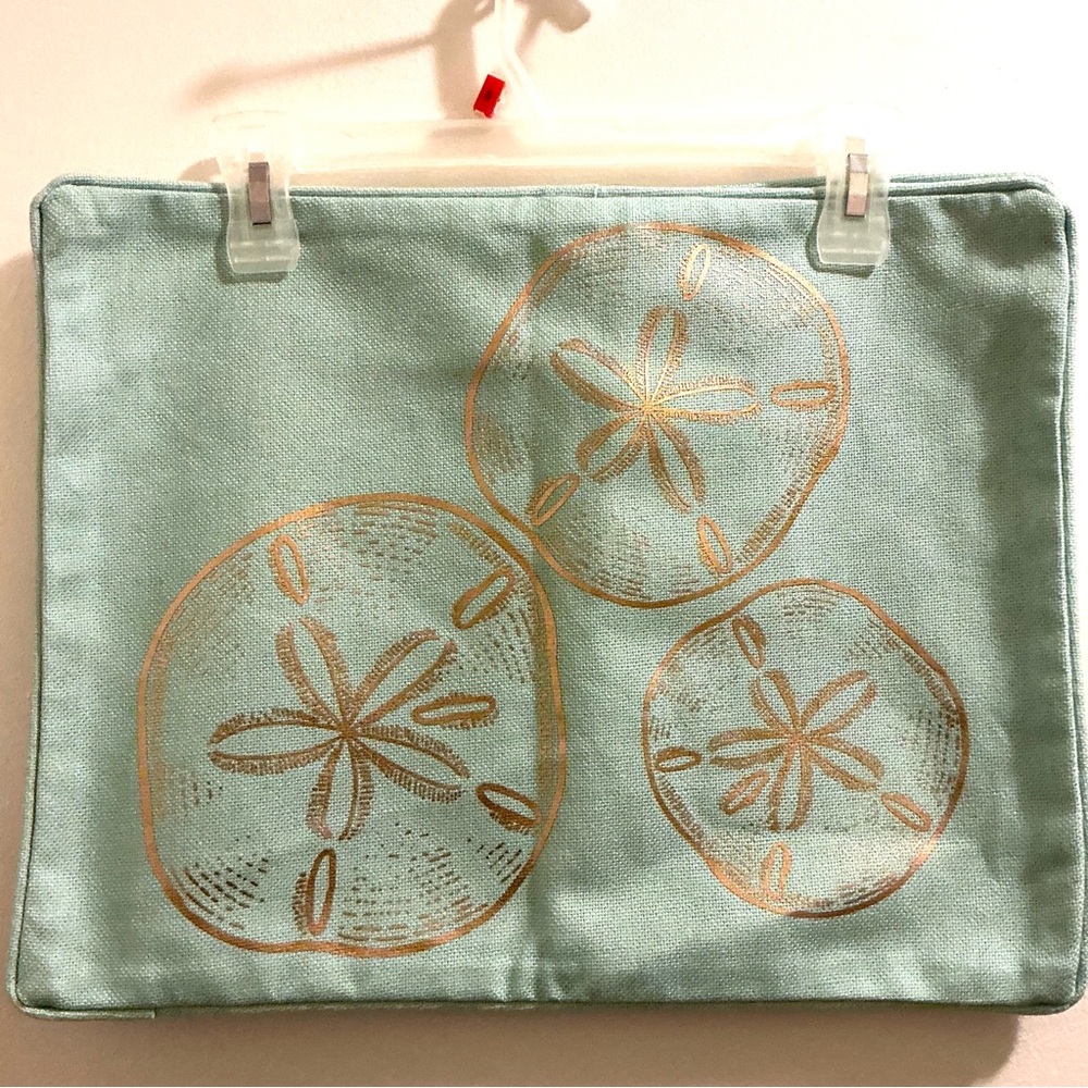 Sand Dollar Foil Print Linen Pillow Cover Set